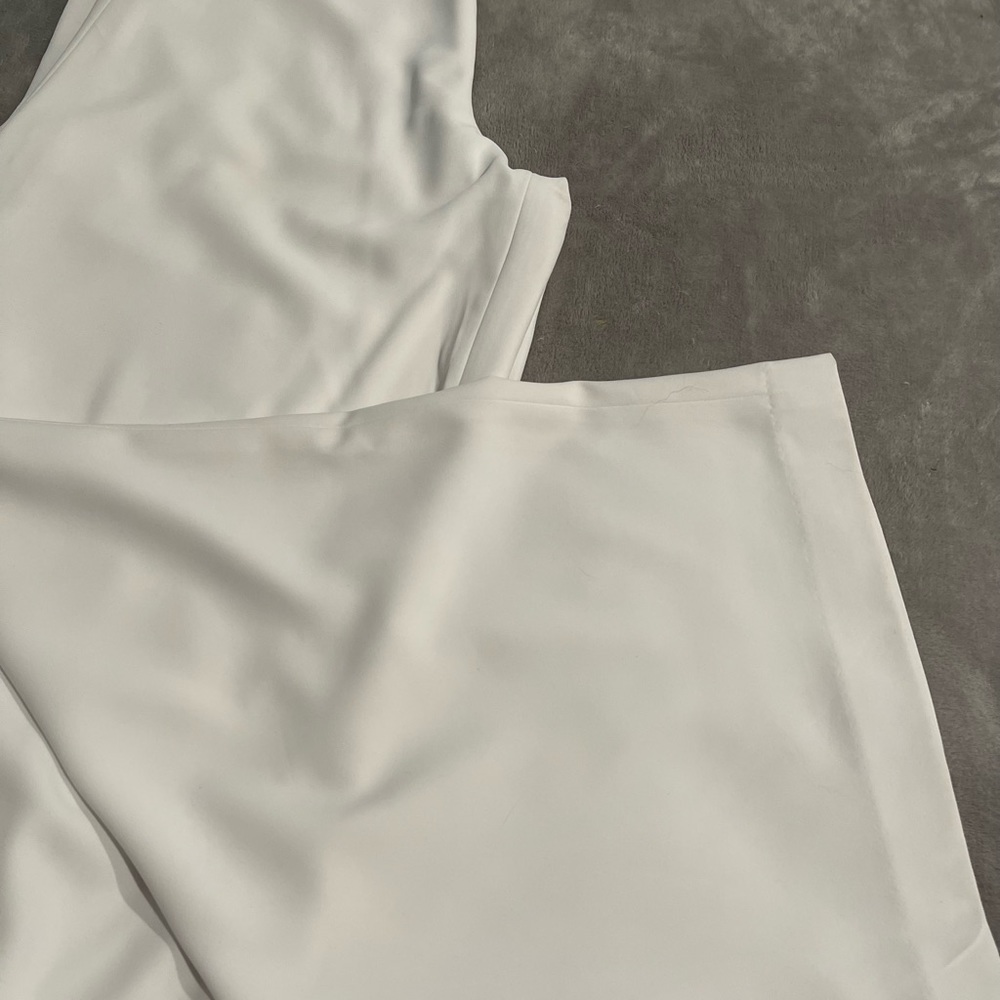White wide leg high waist pants